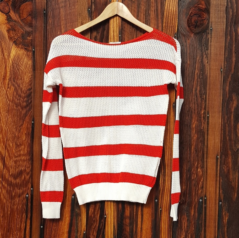 Wallace Red and White Striped Sweater